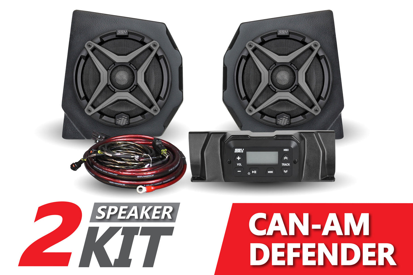 2016-2022 CanAm Defender 2-Speaker Audio Kit