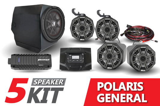 2016-2022 Polaris General Complete Kicker 5-Speaker Plug-&-Play System