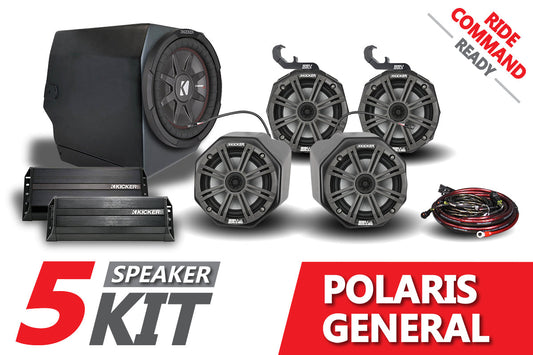 2016-2020 Polaris General Kicker 5-Speaker Plug-&-Play System for Ride Command