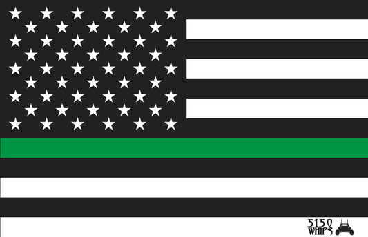 5150 Whips Heavy Duty American Flag (Green Line)