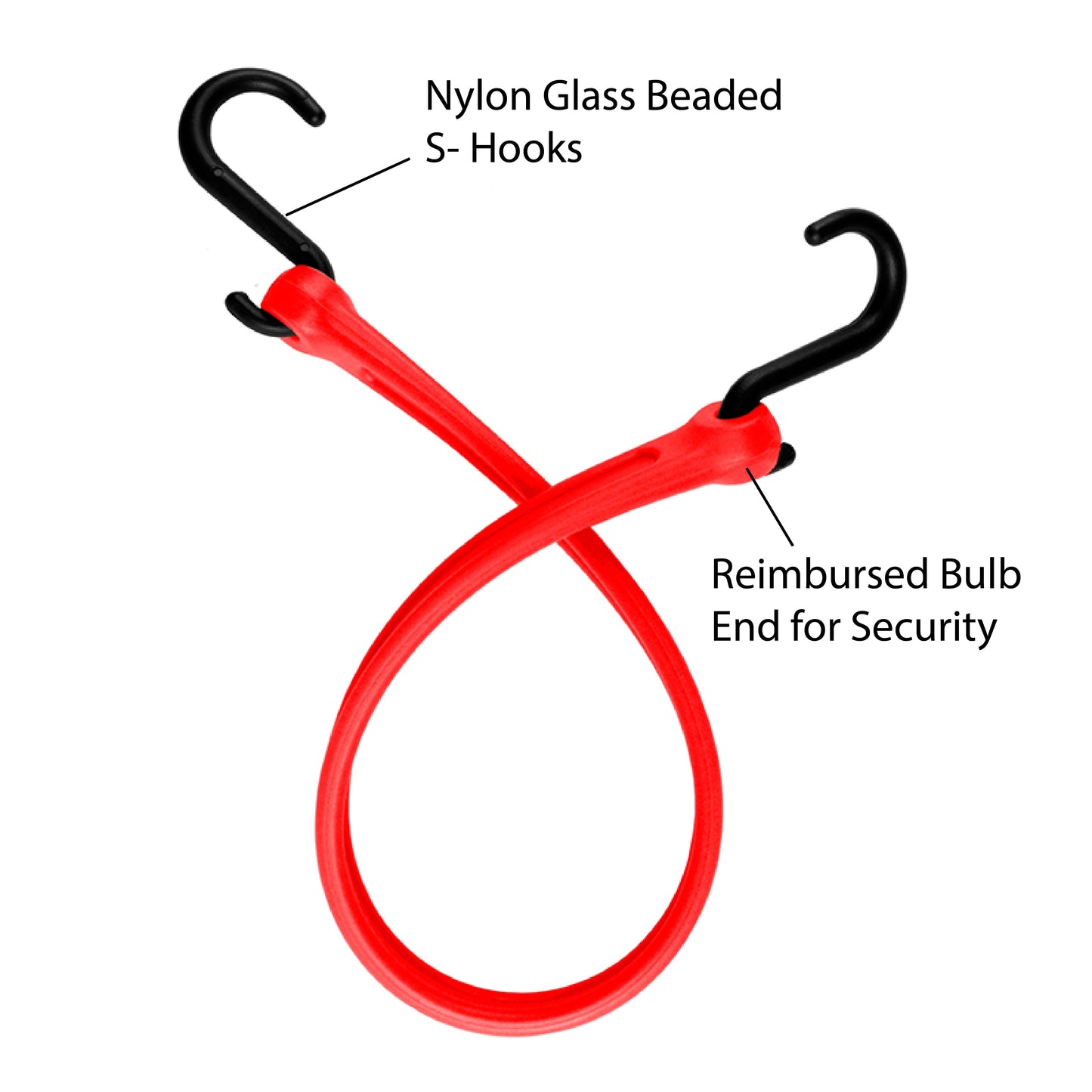 36" Standard Duty Bungee Strap with Nylon S Hooks - BIHLERFLEX- Premium Tie-Down Products
